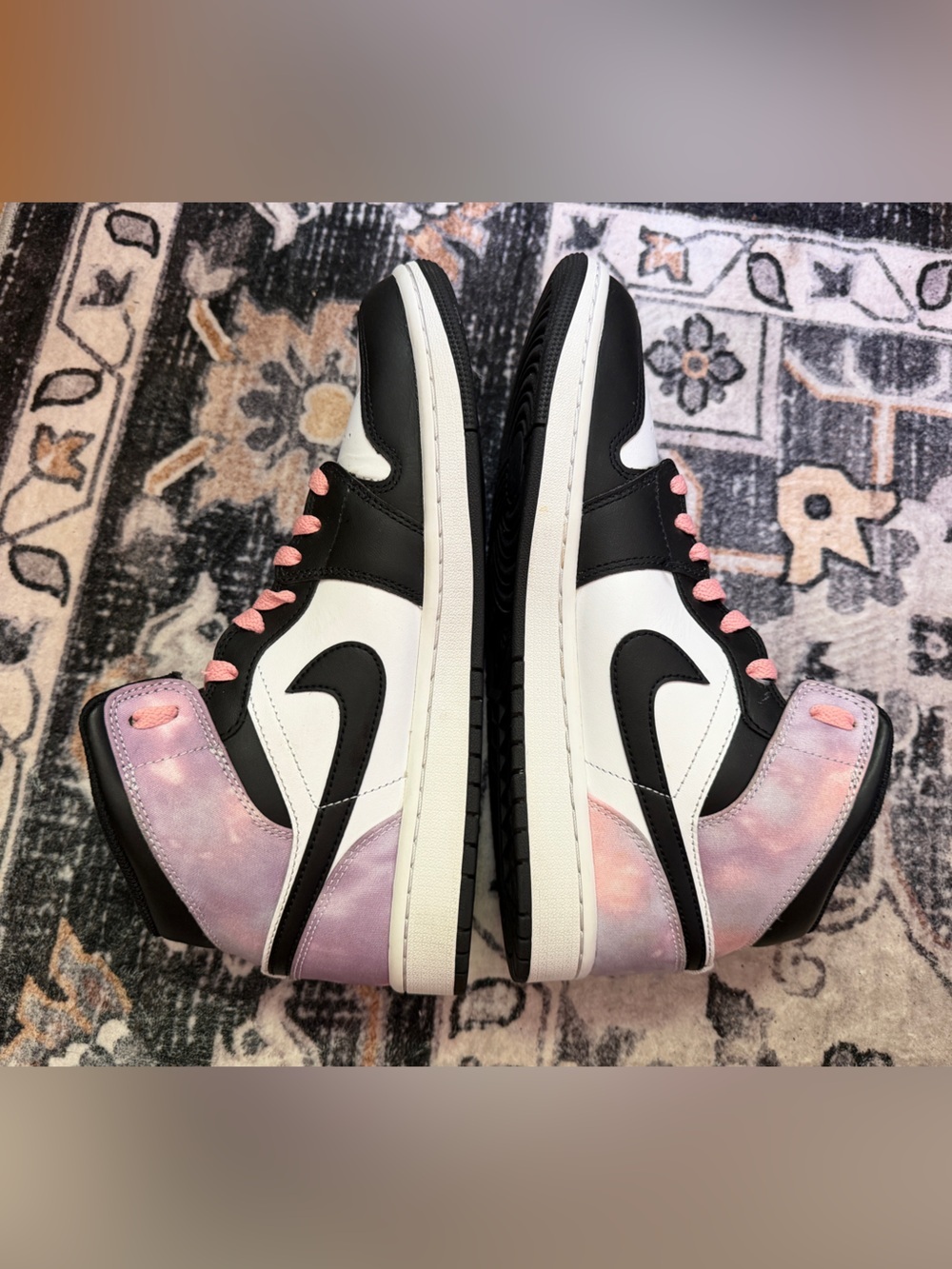Nike Air Jordan 1 Mid SE Zen Master Black Bleach Coral Sneakers Men Size 10 - Picture 10 of 11